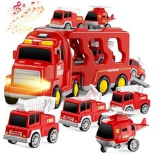 FunMission Toddlers Fire Truck for Kids 3-9 Year Old  5 in 1 5 FIRE CARS