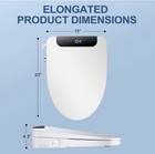 Elongated Electric Bidet Toilet Seat Heated Dryer Remote White S500E — photo 2