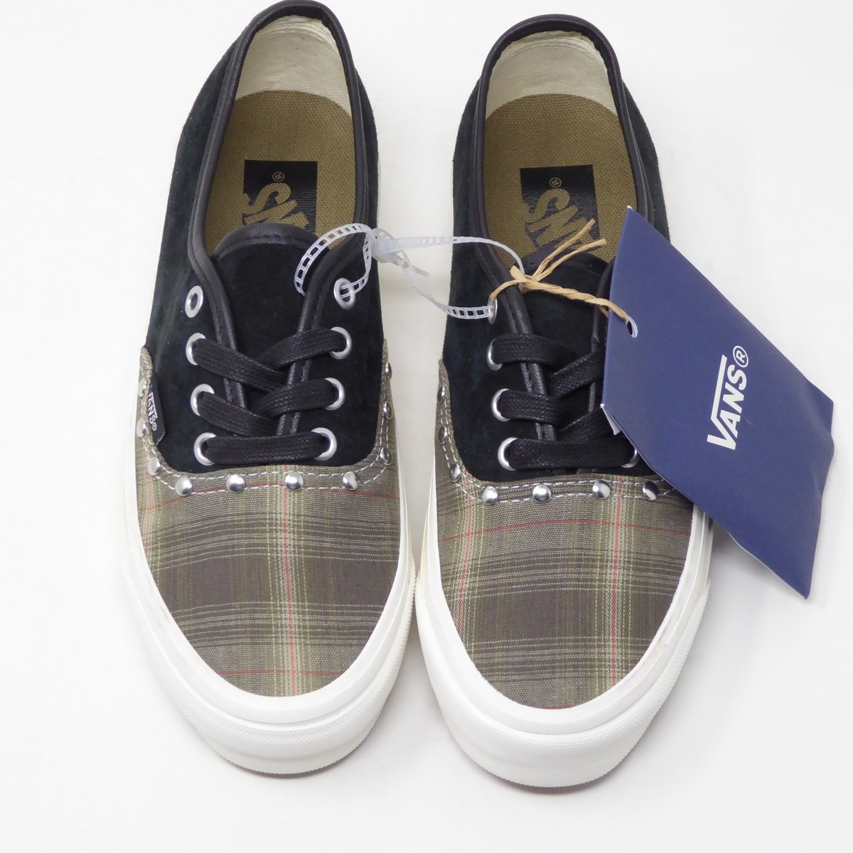 NWT Vans Premium Authentic 44 \'Prep Plaid Pack Olive‎ Green Men 7 Women 9 Grunge Vans Black & Khaki Premium Authentic 44 Sneakers In Prep  main image 2