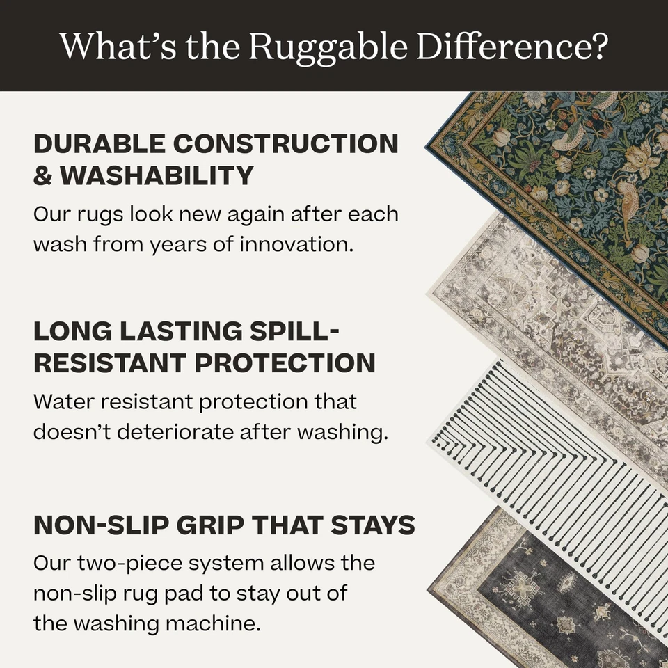 Alfombra moderna lavable a máquina Jonathan Adler - gota de tinta camel y marfil 2x3... Foto 3 de 4