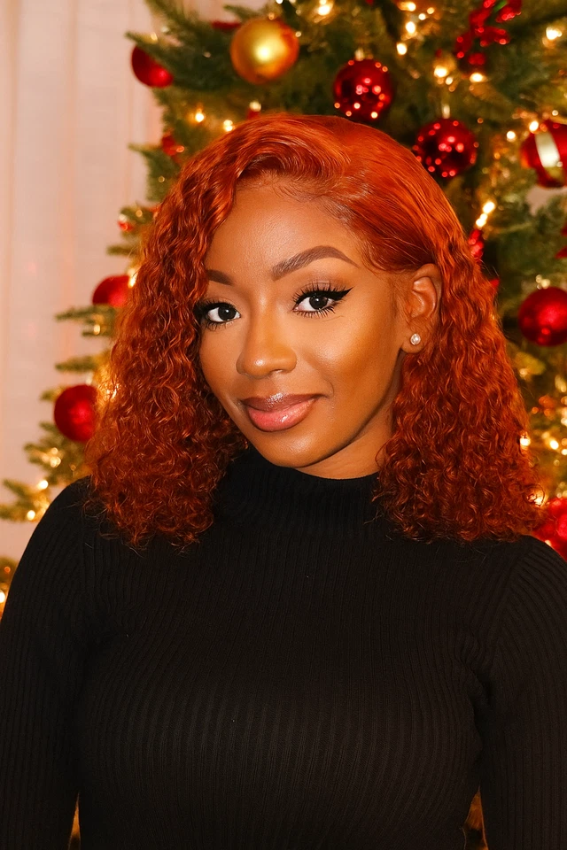 🔥Peluca Bob rizada 13x4 frente de encaje - cabello humano, línea natural, suave y animosa Foto 3 de 4