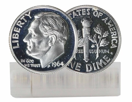 1964 Proof Roosevelt Silver 50-Coin Dime Roll