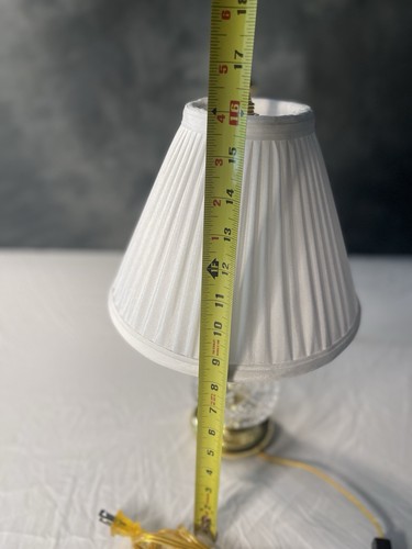 Waterford Crystal Lamp w/ Shade – Cut Glass Brass Base – 16” Elegant - Picture 7 of 7