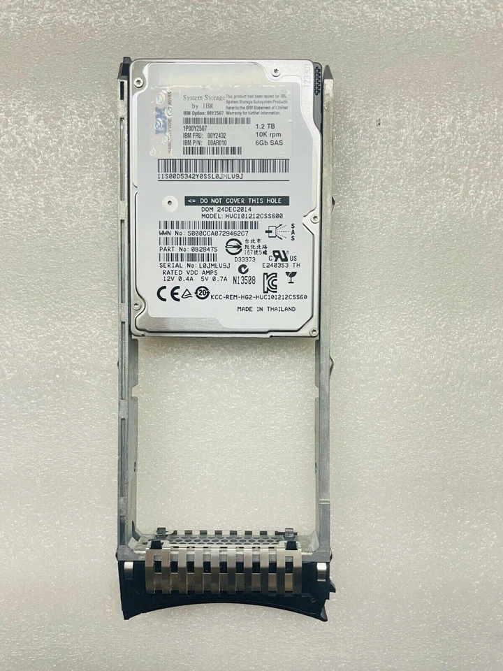 IBM Storwize V3700 00Y2432 00Y2507 00MJ149 1.2TB 10K SAS 2.5 (0 power on time) - Image 2 of 4