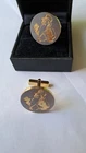 WILLIAM YOUNGER GOLD + SILVER TONE CUFFLINKS