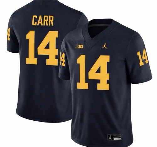 Tommy Carr Michigan Wolverines Jersey 2026 Blue Men's New STITCHED - product listing photo