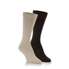 World's Softest Socks - TWO Pair - Trouser Dress Socks - Brown/Khaki -Large