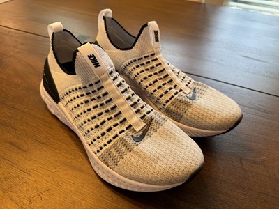 Nike React Phantom Run Flyknit 2 White Black 9.5 - CJ0277-100