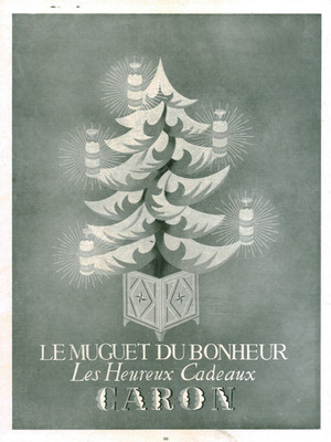 Alte Reklame Parfum Le muguet du bonheur Caron 1954 aus Zeitschrift