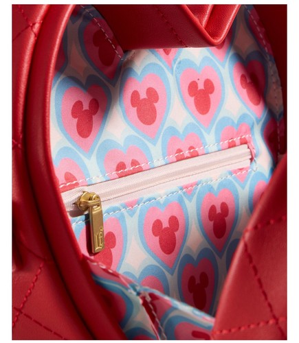 Disney Loungefly Mickey Mouse & Minnie Mouse Heart Shaped Crossbody Handbag NWT - Picture 4 of 6
