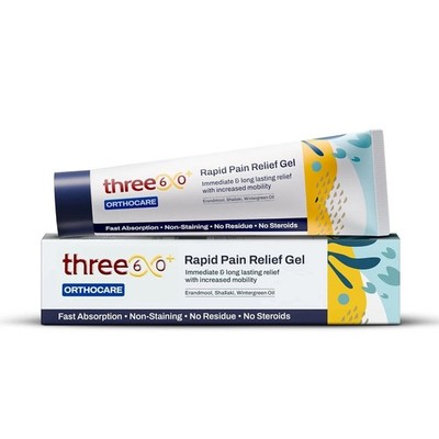 three60+ Rapid Pain Relief Gel für Schulter, Rücken, Muskeln, Gelenkschmerzen...