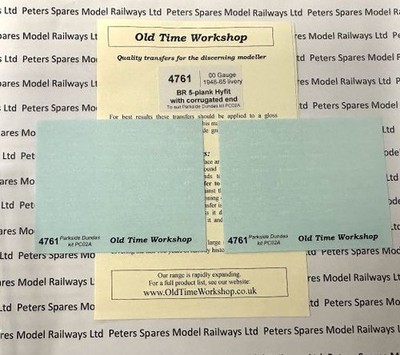 Old Time Workshop 4761 BR 5 Plank Hyfit Corr End Wagon Decal (Parkside PC02A)