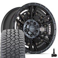 Set4 4play 4ps01 17x9 Satin Black Rims 26570r17 At2 Tires Tpms 5 Lug Set4 4play 4ps01 17x9 Satin Black Rims 26570r17 At2 Tires Tpms 5 Lug