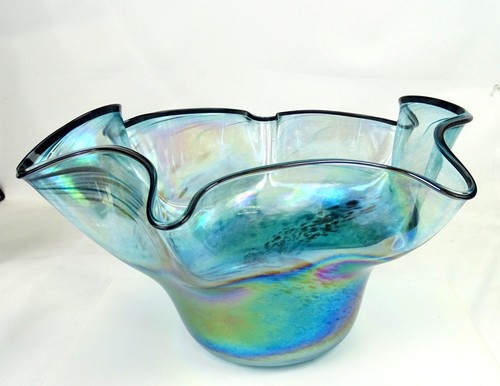 Ash Glassworks Hank Claycamp Signed MSH Art Glass Iridescent 13 3/8" Vase 1993 - Picture 2 of 11