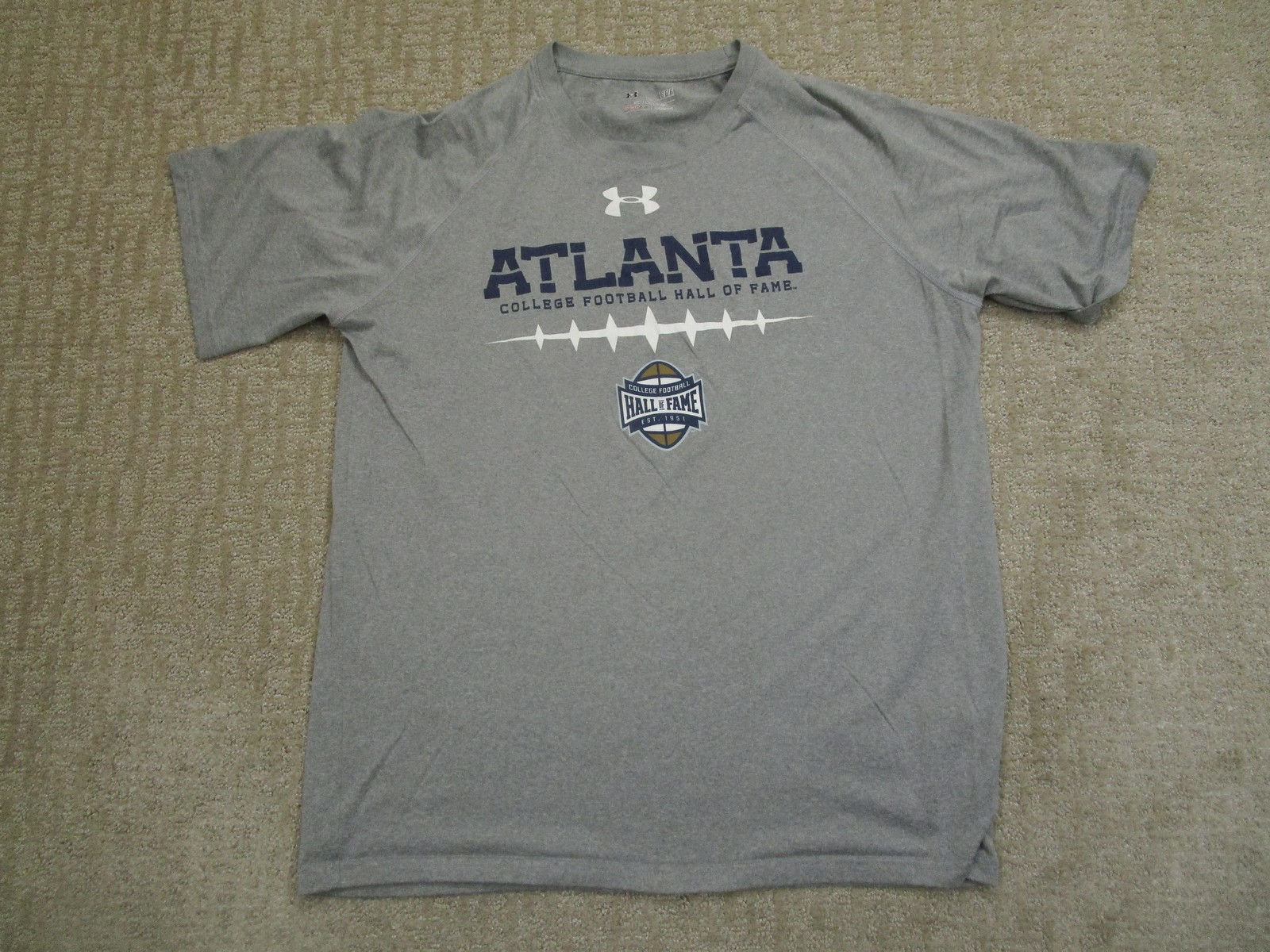 Atlanta College Football Hall Of Fame Shirt Mens Large Gray NCAA Under Armour