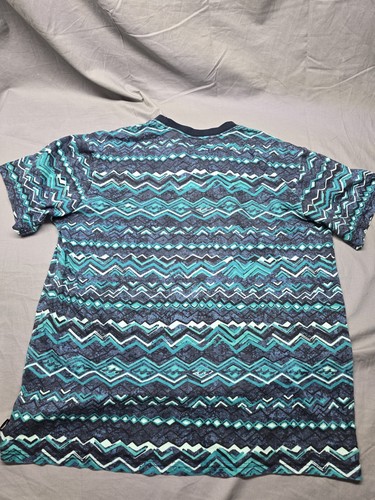 Billabong Tribal Aztec Geo Pattern Surf T-Shirt Men’s L Blue Teal Black Y2k - Picture 4 of 6