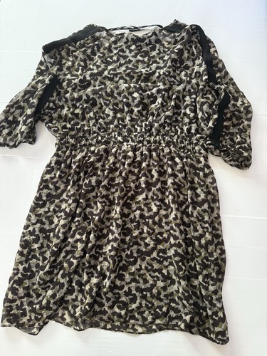 City Chic Size Medium Plus-size Leopard Print Elastic Tie Waist Dress Short - Picture 13 of 13