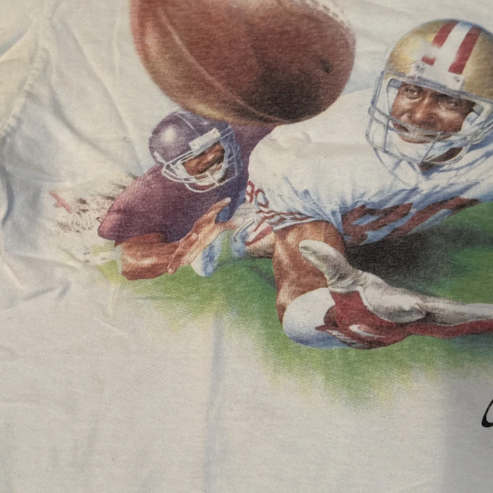 Camiseta RARA Vintage Anos 90 Nike San Francisco 49ers Jerry Rice #80 Tamanho M - Fabricada nos EUA - Imagem 4 de 4
