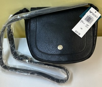 ROXY On My Way Black Faux Leather Crossbody or Shoulder Bag  BRAND NEW W/Tags
