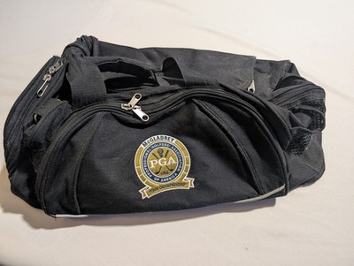 PGA Golf Duffel Bag McGladrey Team Championship Black Shoe Hole 7 Pocket Zipper