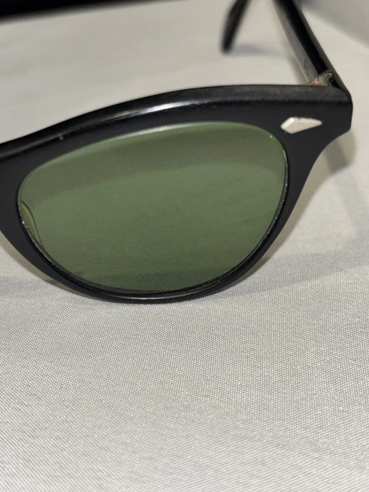 Vintage Mid Century AMERICAN OPTICAL Eyeglasses Black Frame 5 1/2, Green Tint - Image 4 of 4