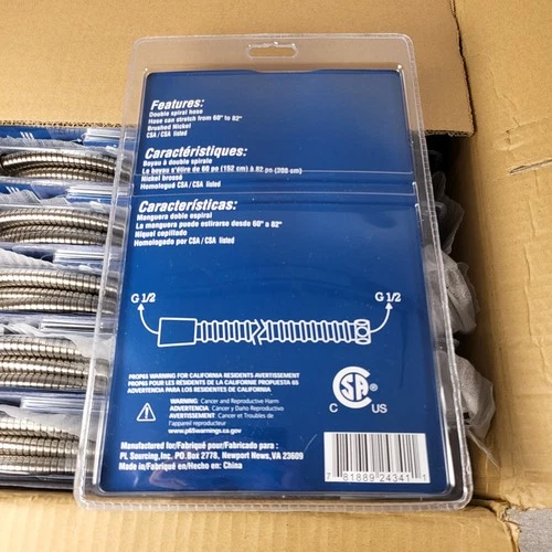 Lot of 18 ProFlo PFSAH01BN Double Spiral Shower Hoses 60″–82″ Brushed Nickel Pac - Picture 3 of 6