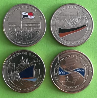 Panama 25 centesimos 2016 coins lot 4 pcs *