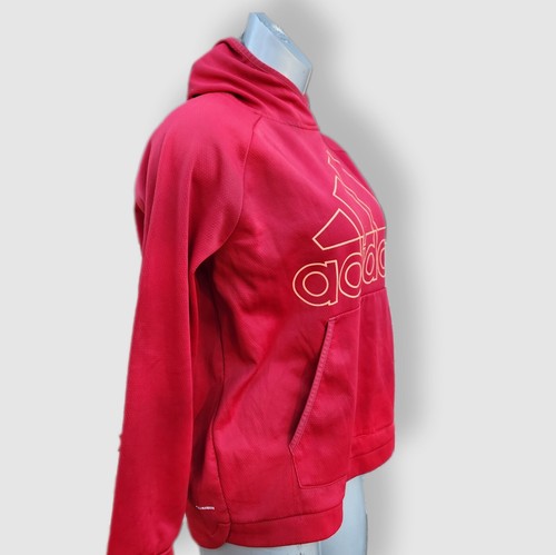 Women's Adidas Team Issue Badge Of Sport Hoodie Sweatshirt Red Size X Large - Picture 2 of 5