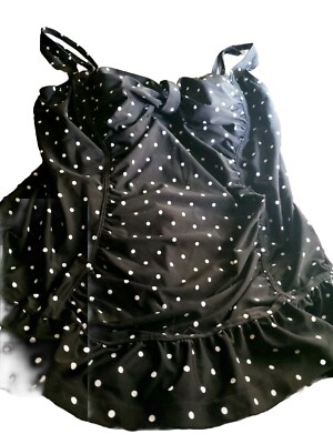  1 Piece B Suit Size 18w Black And White Pocka Dots  vintage As Is description