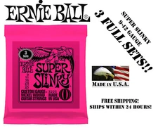 **3 SETS ERNIE BALL 2223 SUPER SLINKY ELECTRIC GUITAR STRINGS 9-42**