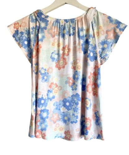 NWT Justice Flutter Sleeve Floral Shirt Girls Size 8 - Picture 2 of 3