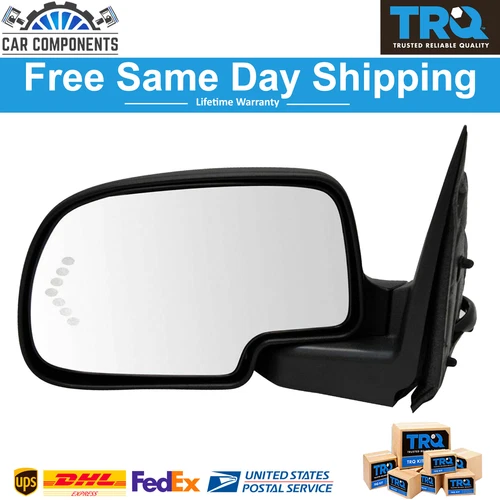 TRQ Mirror Power Folding Heated Memory Turn Signal PTM LH For 2003-06 Chevy GMC