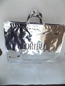 large silver beach bag