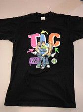 Cross Colours size Small Black Rare Graphic TLC Hip Hop Shirt Top 90s Vintage