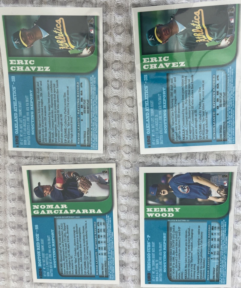 JUEGO CERCANO 1997 Bowman cromo refractor LOTE de 215 tarjetas madera rasgada Piazza Nomar Foto 3 de 4