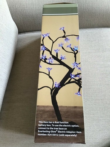 NEW LED Lighted Tree 18” CRYSTAL FLOWER Cherry Blossom TREE, 48 BLUE Lights ❤️ - Picture 3 of 3