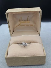 Samual Adams 10KP White Gold Diamond Ring Girl's Sz 6 Promise 1.4g Vintage GTR
