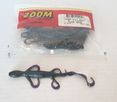 Zoom Super Salt Plus 6'' Lizard June Bug pkg of 8 one used 