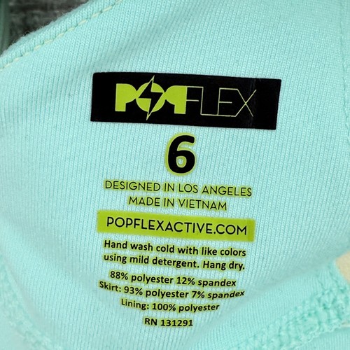 POP FLEX Active Dress Athletic Cutout Top Rainbow Straps Sz 6 Godess Green NEW - Picture 4 of 11