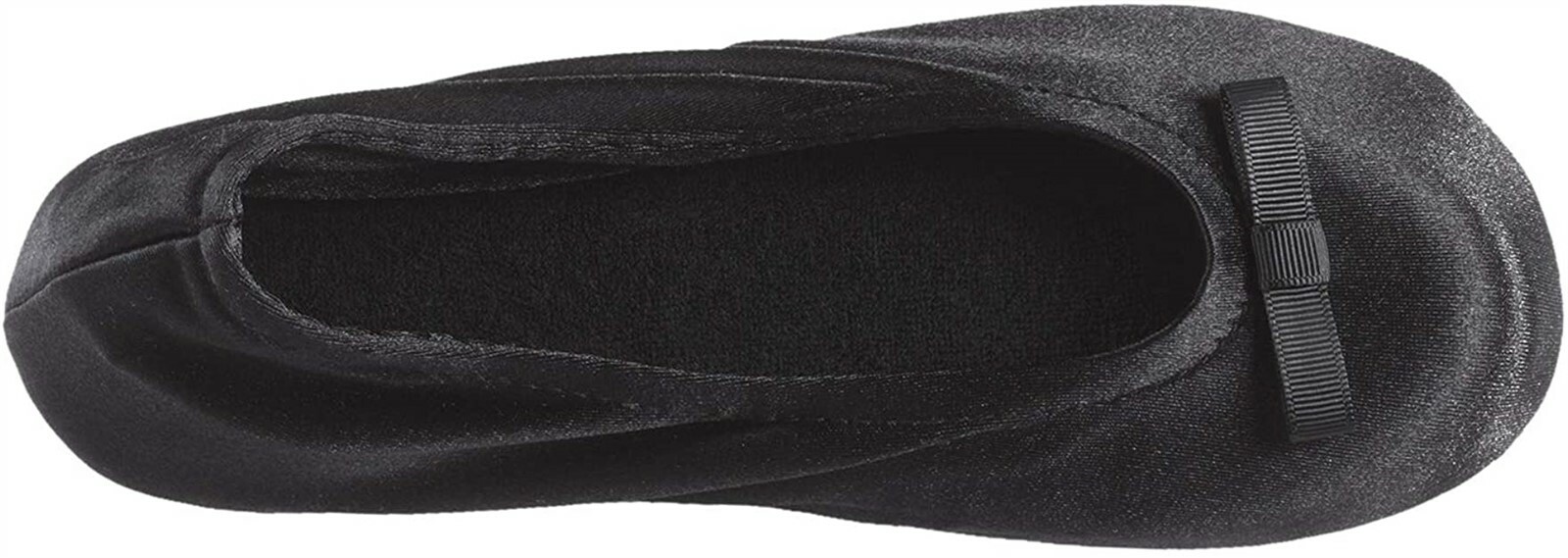 NWT Isotoner Black Satin Ballet Slippers S US 56/UK 34/EU 3536 Suede