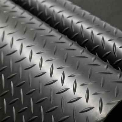 3 mm Gummi Bodenbelag Matte strapazierfähig schwarz Matte Antirutsch Garage Karo gerippt