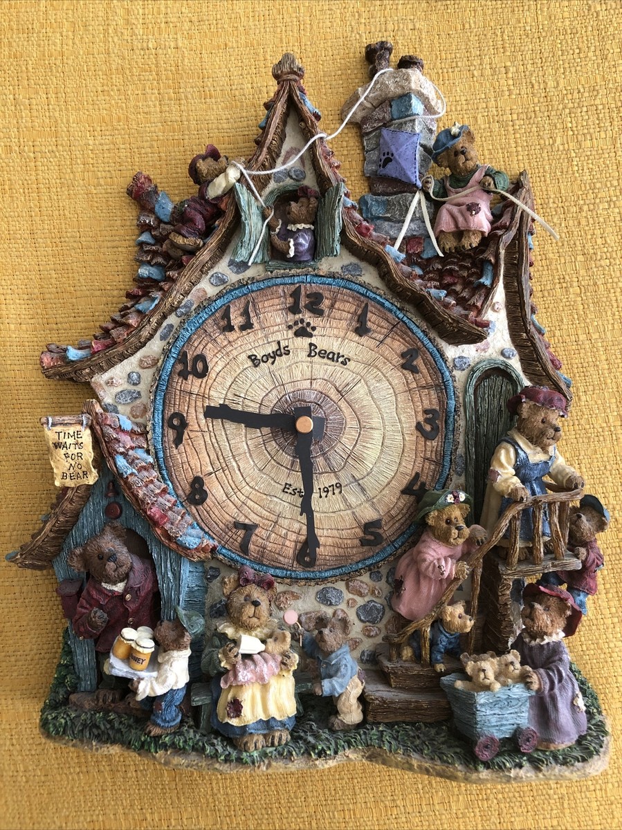 The Boyds Bears Collector Clock Danbury Mint Time Waits For No