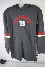Med Girls NWT NFL New York NY Giants heather grey embroidered light soft hoody