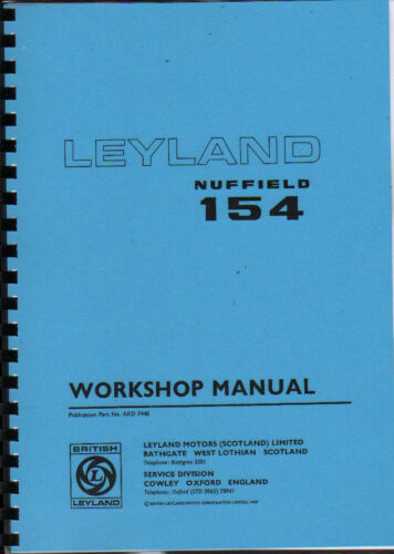Leyland "154" Tractor Workshop Manual - Zdjęcie 1 z 1