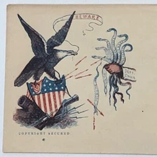 CIVIL WAR PATRIOTIC Cover EAGLE & SHIELD w SERPENTS - MULTICOLOR - HARD to FIND!