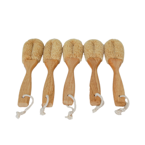 Handmade Coir Fiber Kitchen Dish Quick Cleaning Hand Brush with Wooden Handle - Picture 7 of 14