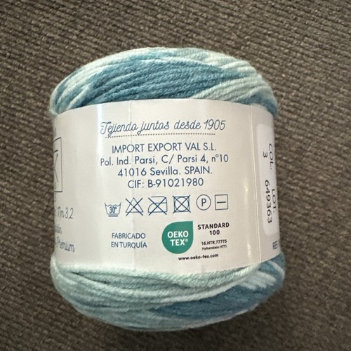 Rubi Jacquard Garn 1 Knäuel türkis bunt 325m - Bild 2 von 3