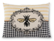 Embroidered Bee Crest Pillow