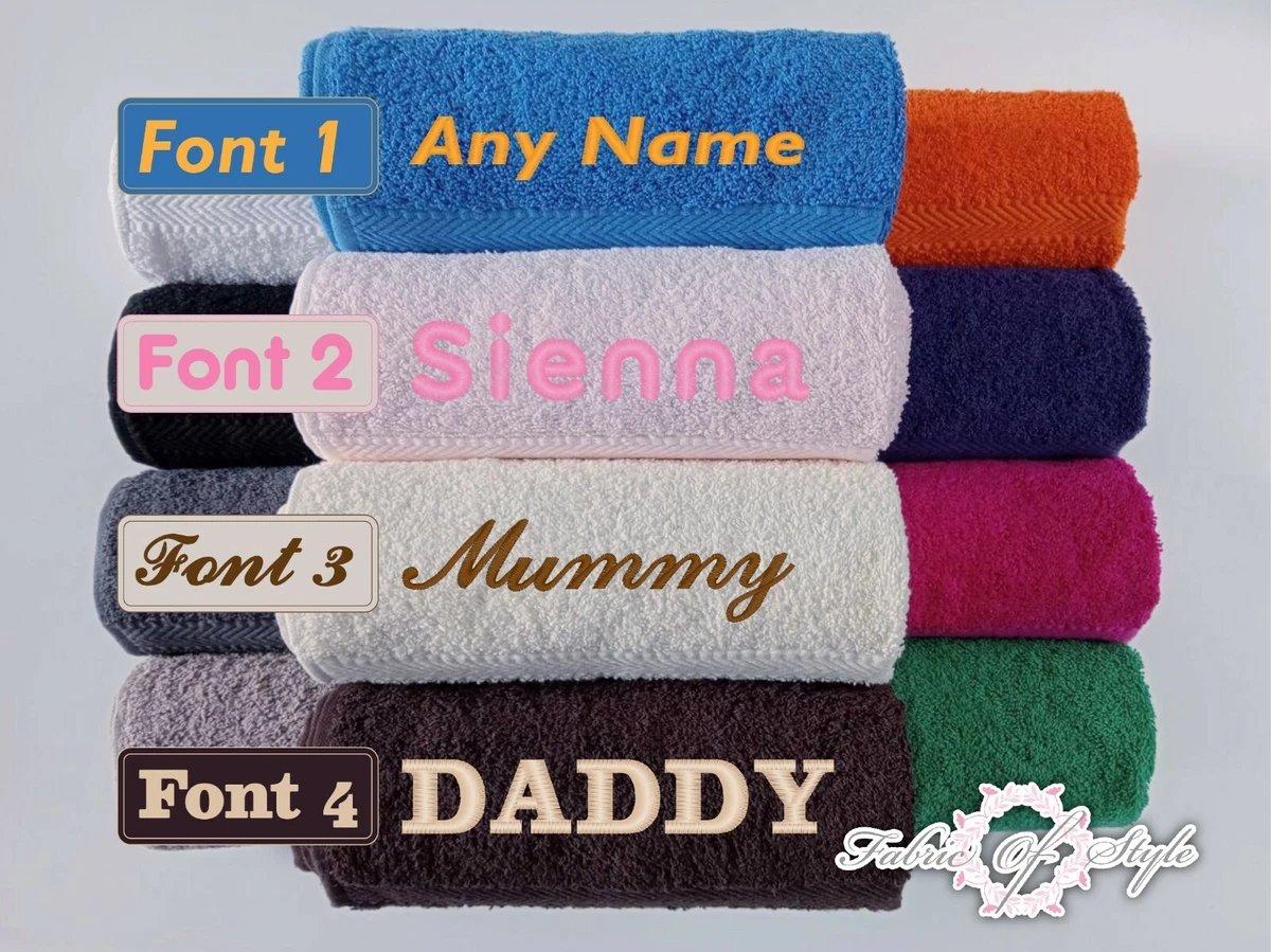 Personalised Embroidered Towels Face Hand, Bath, Towel ANY NAME 100% cotton