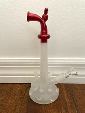 8" Premium Glass Water Pipe Art Faucet Water Splash 14mm Red